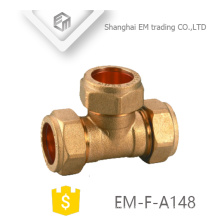 EM-F-A148 Brass quick connector Tee compression pex pipe fitting